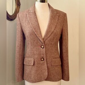 Sundance Tan Herringbone Blazer XS Preppy Academia Old Money Jacket